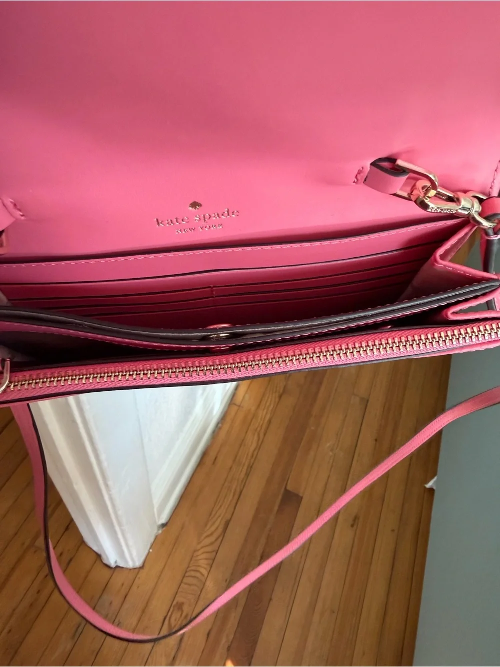 kate spade Pink Leather Flap Crossbody Bag